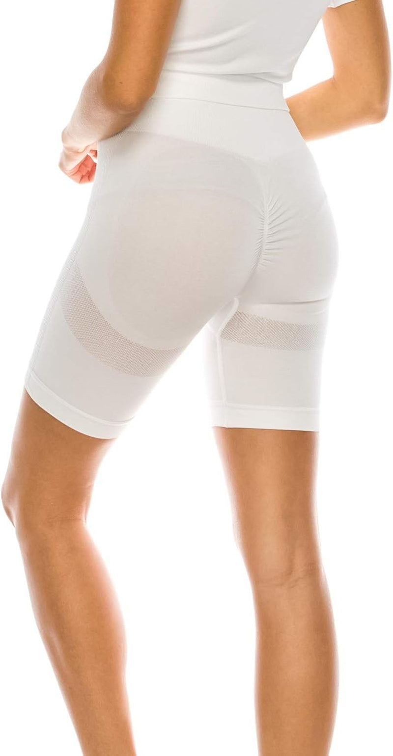 High Waist Scrunch Butt Biker Yoga Shorts for Women | Booty Lift and Tummy Control