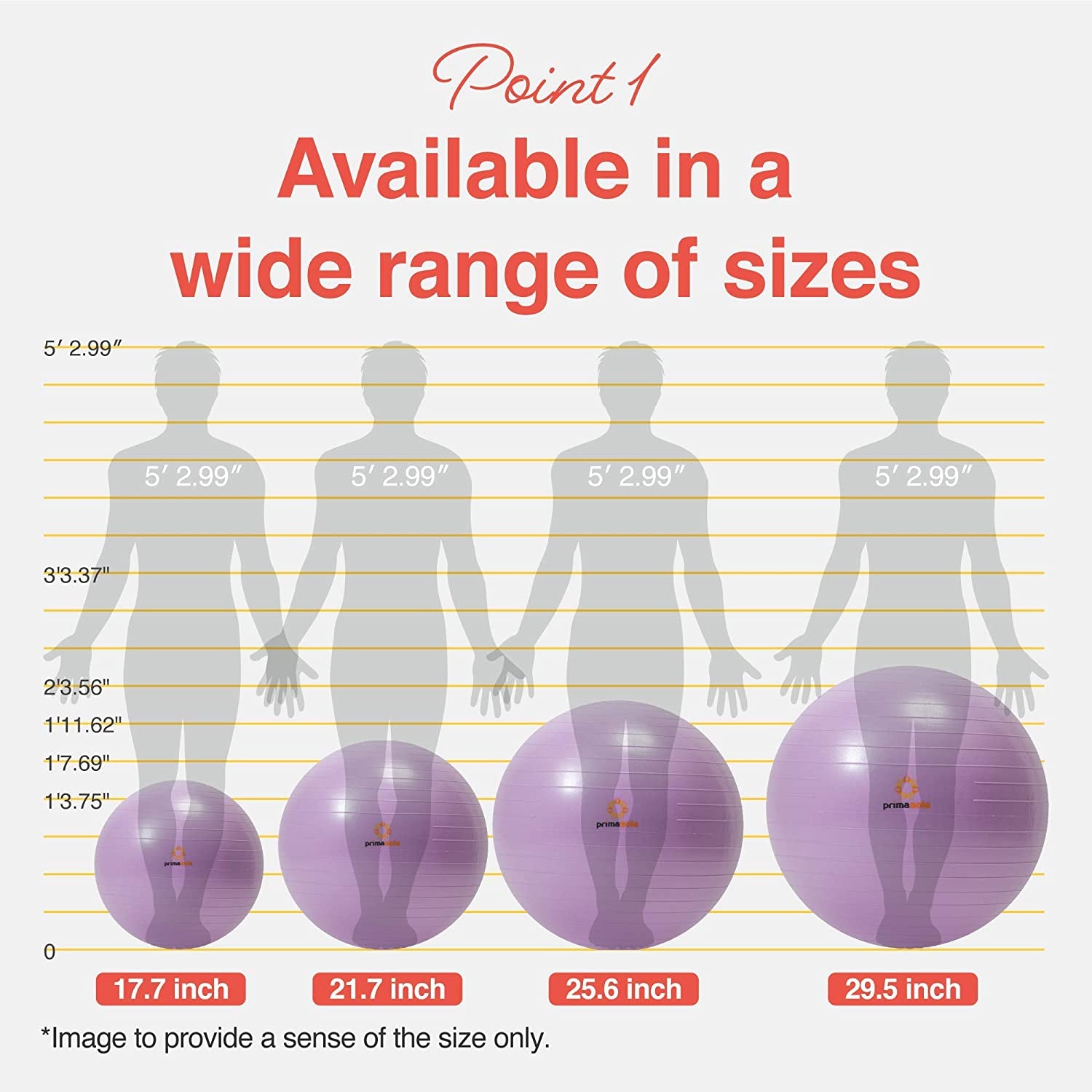 Exercise Ball for Balance Stability Fitness Workout Yoga Pilates at Home Office & Gym, Birthing Ball for Pregnancy, Office Ball Chair, Multiple Sizes